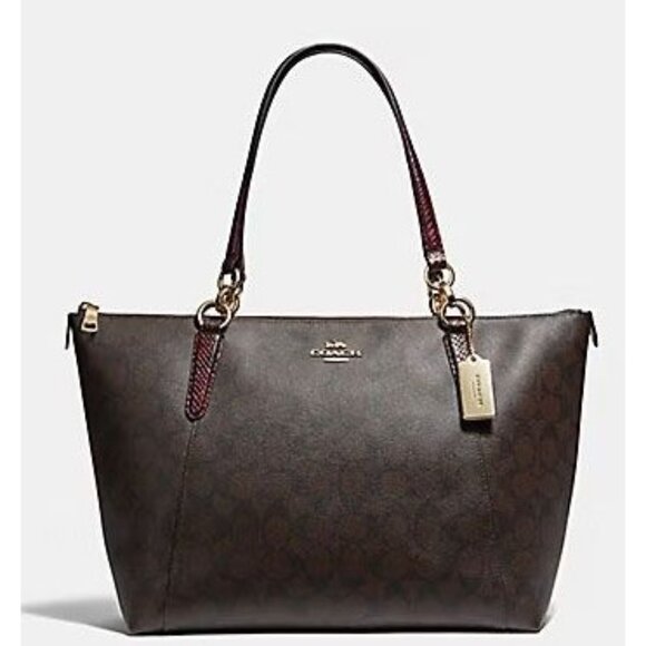 COACH NWT‎ $378 AVA Signature red snake embossed trim bag - Picture 1 of 10